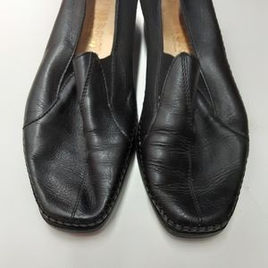 Heron Women"s Black Flexible Leather Slip On Comfort Shoes Size EU 36